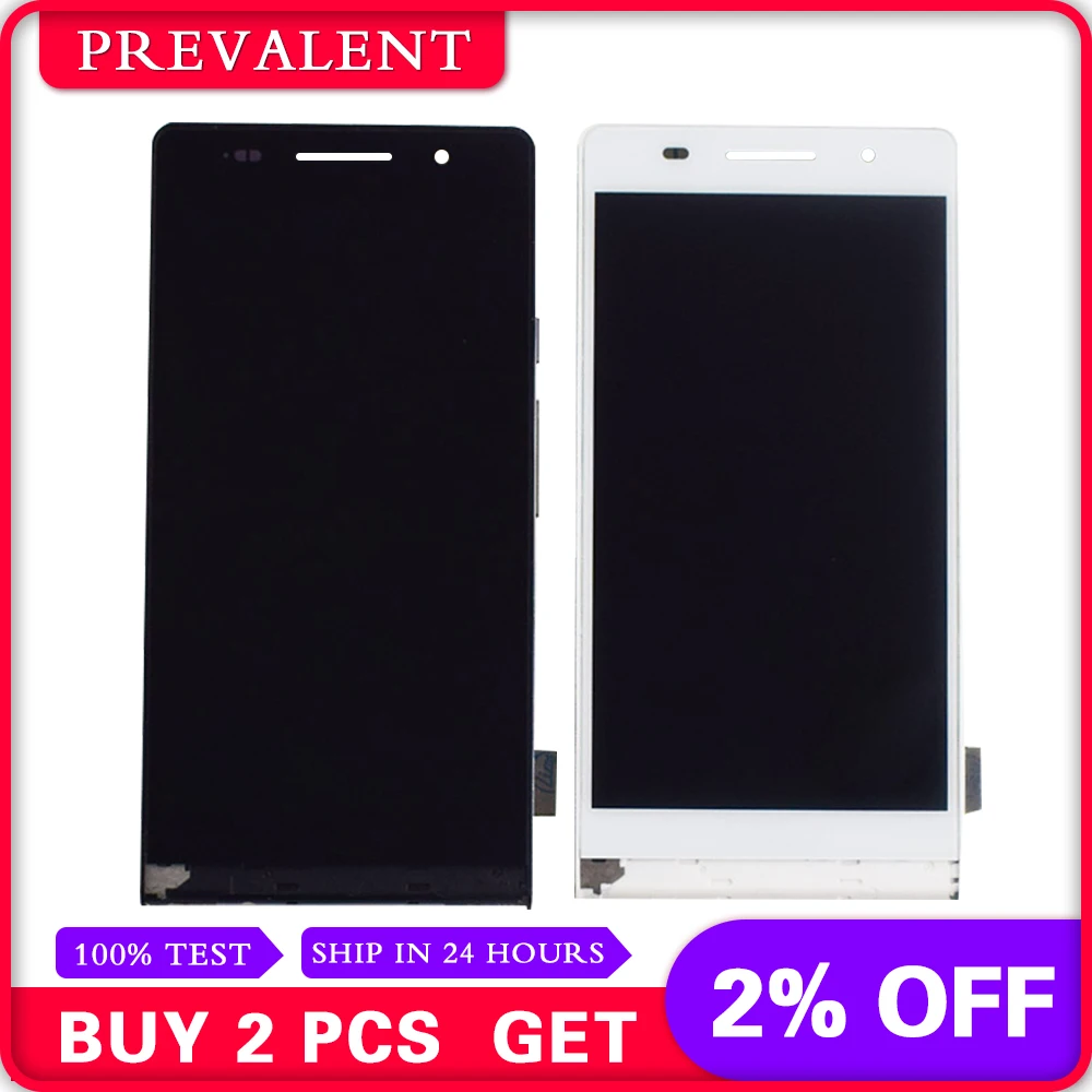 

For Huawei Ascend P6 P6S LCD Display Panel Module + black Touch Screen Digitizer Sensor Assembly Frame