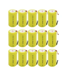 Bateria subc gtf 15 peças, 3400mah 1.2v ni-cd recarregável sub c baterias com tab para alimentação ferramentas,