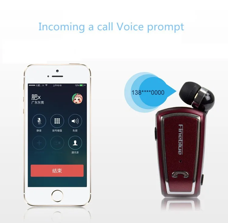 Fineblue F-V3 Retractable Wireless Stereo Mini Earphones Bluetooth V4.0 Headset with Clips Sport Runnig Earbuds for Phone Driver (5)
