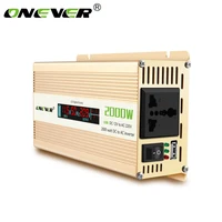 Onever Portable 2000W Car Power Converter (DC 12V to AC 220V) with LCD Digital Display