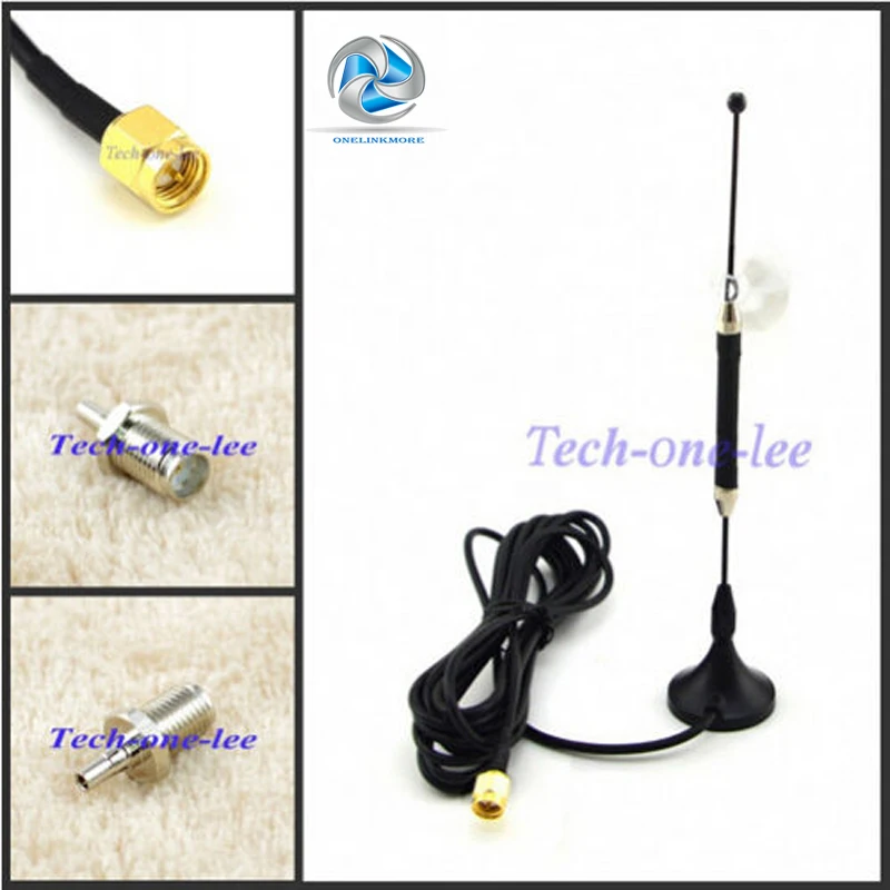 

4G 10dbi LTE Antenna Aerial 698-960/1700-2700Mhz SMA Male RG174 3M Clear Sucker + Adapter SMA Female to CRC9 Male