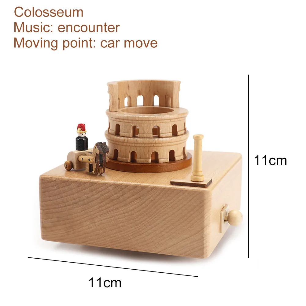 Quality Wooden Music Box Creative Gift Gifts For Kids Musical Carousel Ferris Wheel Boxes Boxs Navidad Decorations For Home - Цвет: 04