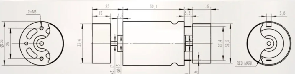 RF-545 12V двойной головкой Вибрационный массажер с мотором 12V 1800-2000RPM 24V 4000 RPM