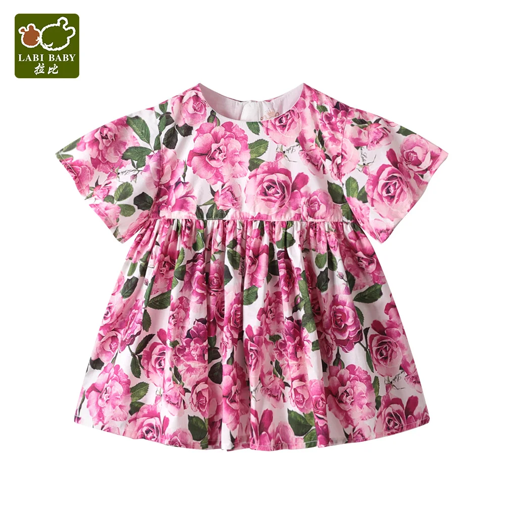 Floral Dress Girls Cotton Summer Short Sleeve Kids Outdoor Party Clothes платье для девочки | Детская одежда и