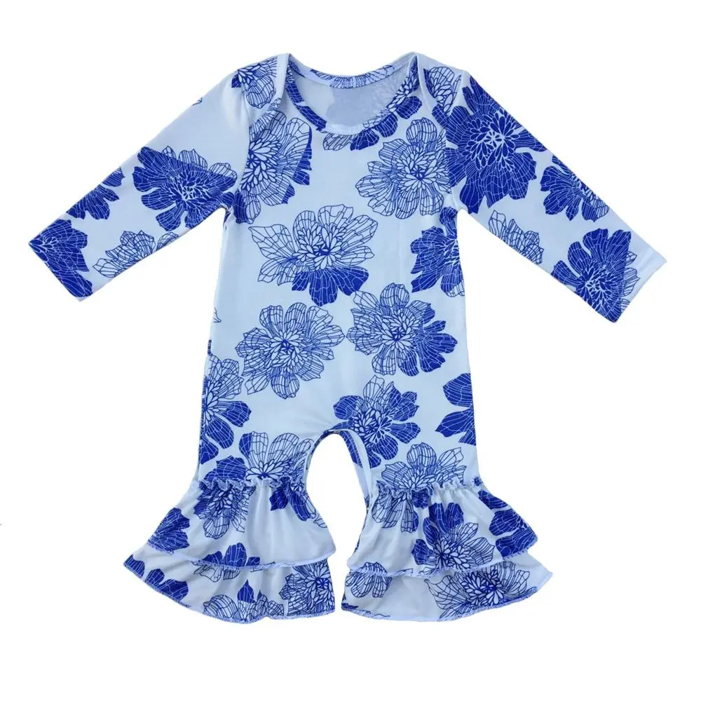 Объемный комбинезон в цветочек с рюшами для маленьких мальчиков и девочек, песочник для сна, одежда для больницы, ночная Пижама с оборками, рождественские подарки - Color: 31