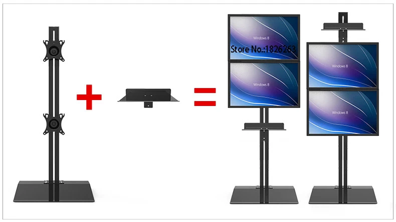 Настольная подставка напольная подставка полный движения вертикальное расположение двойной Экран монитор Держатель колонка, размеры на рост от 80/100/120 см