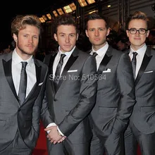 Custom серый смокинги красивый Для мужчин S полное дизайнер смокинг/Жених(куртка+ брюки+ галстук) для мужчин тонкий костюм