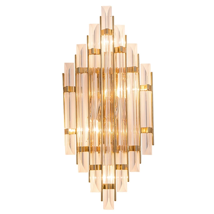 Post modern wall lamps Nordic crystal glass  wall sconce lamp corridor gold luxury decoration E14 LED bulb wall mounted Light