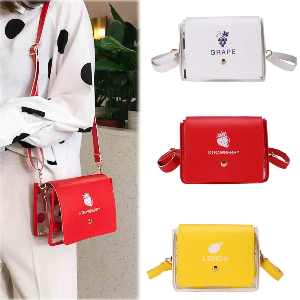 

xiniu Women's Fashion Wave Point Translucent Shoulder Bag Fruit Grain Crossbody Bag Party Bag PU Shoulder Bag #0314016