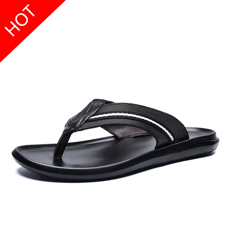 

Men Shoe Men Flip Flops Slippers Chancletas Verano Hombre Chinese Slippers Leather Outside Beach Swimming Shoes Size 38-46 47 48