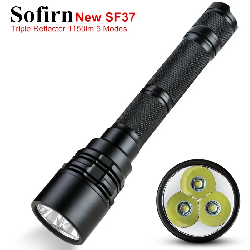 

Sofirn New SF37 Powerful LED Flashlight 18650 High Power 1150lm Tactical Flash Light Torch Lamp 5 Modes Triple Reflector ATR