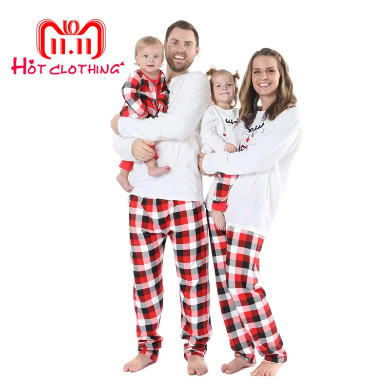 

Family Matching Pajamas Set Baby Clothing Cotton Long Sleeve Rompers for baby Father Mother Long Sleeve Sleepwear