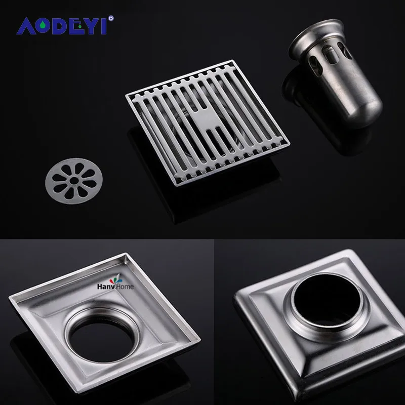 AODEYI 304 Нержавеющая сталь квадратный анти запах трапных Ванная комната