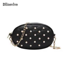 DIINOVIVO модная Женская поясная сумка с жемчугом, многофункциональная поясная сумка, женская дизайнерская сумка с цепочкой через плечо WHDV0414