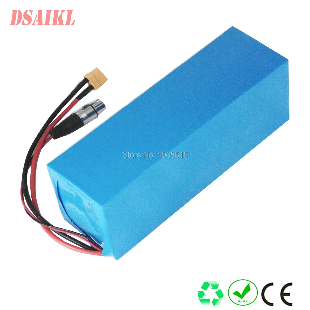 

13S 18650 Li-ion battery pack 48V 25Ah 250W 500W 750W ebike battery with 54.6V 4a charger