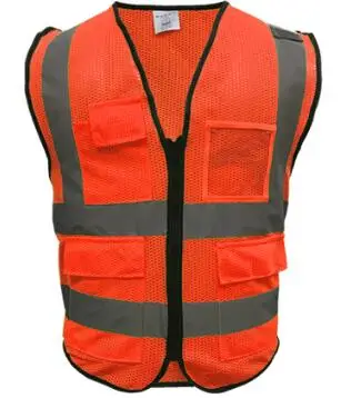 Высокая видимость светоотражающий жилет рабочее место дорожный рабочая одежда мотоцикл Велоспорт Спорт на открытом воздухе Светоотражающая одежда безопасности - Цвет: orange