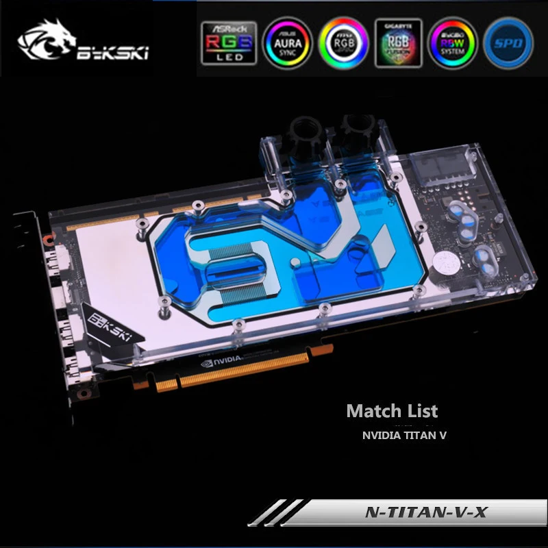 

Bykski N-TITAN-V-X Full Cove GPU Water Block For VGA NVIDIA TITAN V Founder Edition Graphics Card GPU Radiator