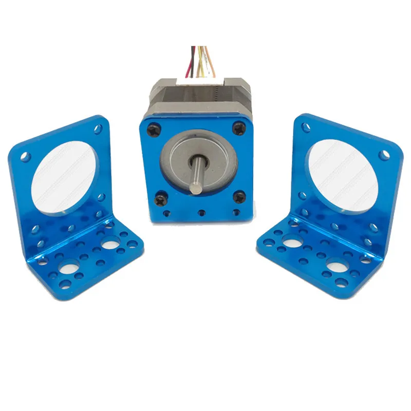 

42mm stepping motor Bracket support Aluminum alloy multi-function stepper motor bracket Blue 42 step motor fixed seat