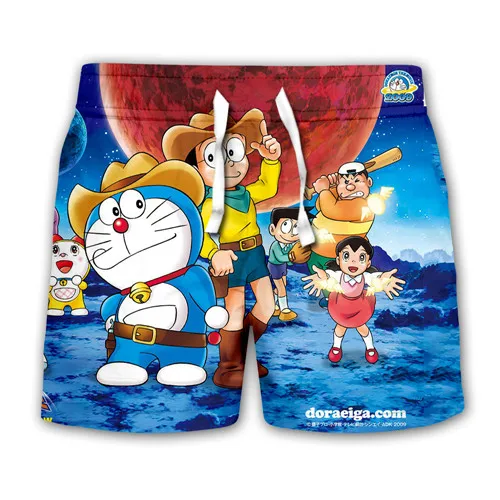 kawaii Doraemon Nobita Nobi 3D galaxy print Kids japan Cartoon anime hoodies sweatshirt baby boy girl Children casual pullover - Color: kids casual shorts