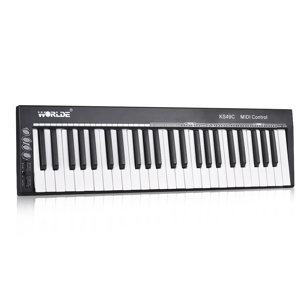 Высококачественный 50 клавишный USB MIDI контроллер WORLDE KS49C с 6 35 мм педальным