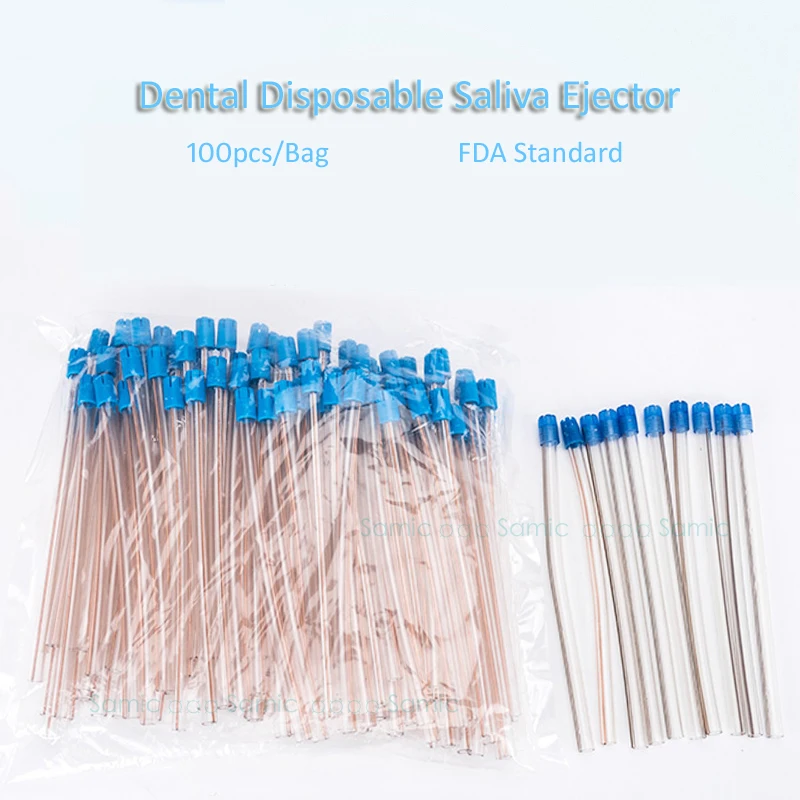 100PCS Dental Disposable Saliva Ejector Suction Tips Aspirator Nozzles