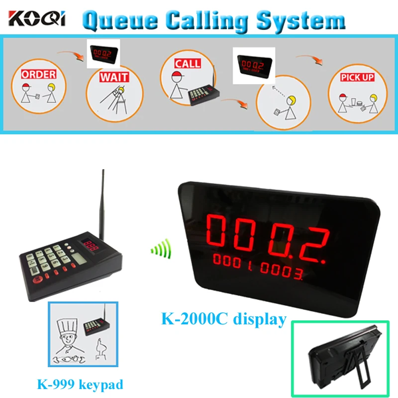 

Queue management system guest paging system pagers for waiter K-999 transmitter K-2000C monitor