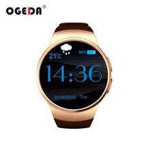 Мужские умные часы KW18 с круглым экраном, Bluetooth 4,0, анти-потеря, оповещение, удаленная камера, трекер сердечного ритма, черные/Серебристые/золотистые умные часы