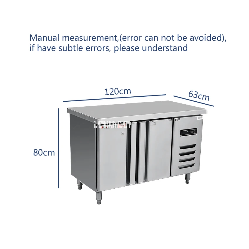 1 шт. Нержавеющая сталь Кухня под счетчик Столешница коммерческих Кабинета холодильник охладитель, морозильник хранения холодильник