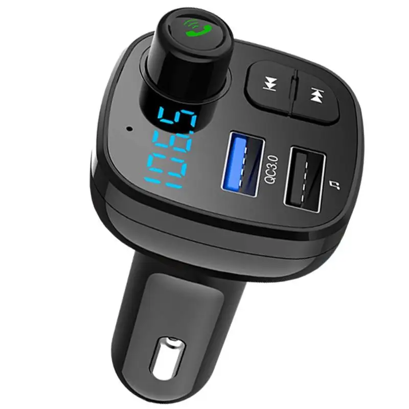 VODOOL BT12 Bluetooth 5,0 Handsfree Car Kit Беспроводной fm-передатчик MP3 плеер Поддержка QC3.0 Быстрая зарядка USB автомобильный телефон Зарядное устройство