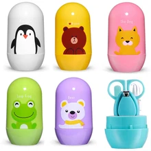 4 шт. Детские комплекты для здравоохранения уход за детскими ногтями набор младенческой палец триммер для собак кусачки для ногтей мультфильм коробка животные Коробка для путешествий