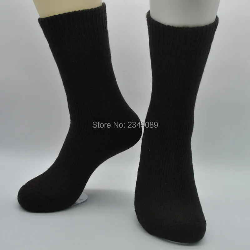 

1 Pair Winter The Whole Merino Wool Terry Thick Thermo Socks Men's socks Deep coffee Color