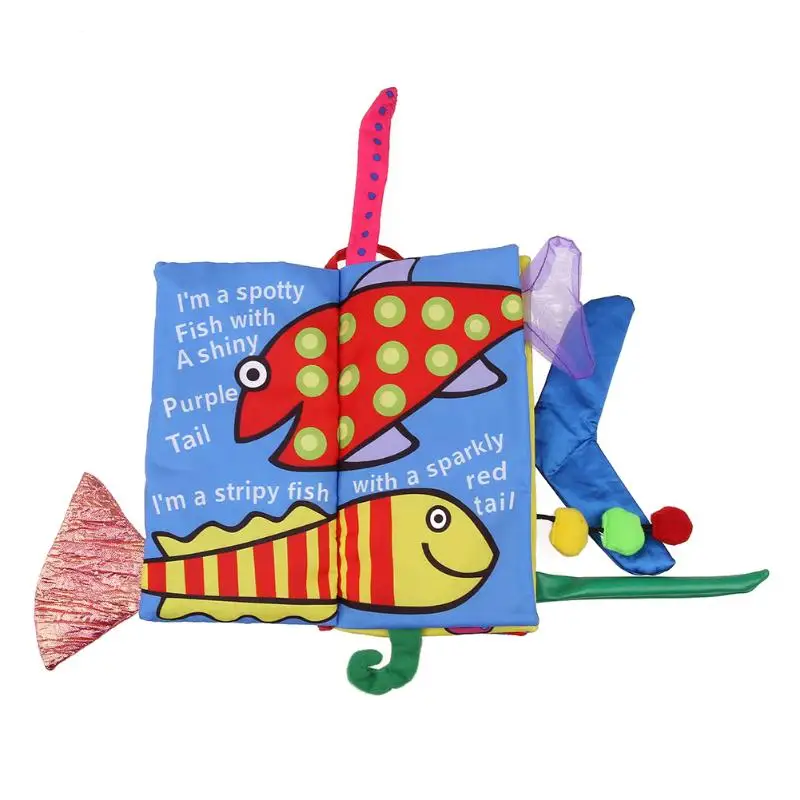 Soft Cloth Book for Baby Cartoon Ocean Animals Knowledge Cloth Books Childrens Room Decor Baby Infant Early Development Toys