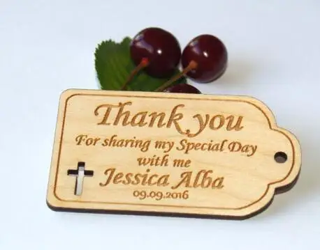 Деревянные Подарочные бирки с гравировкой на заказ Thank you для крещения|card thank