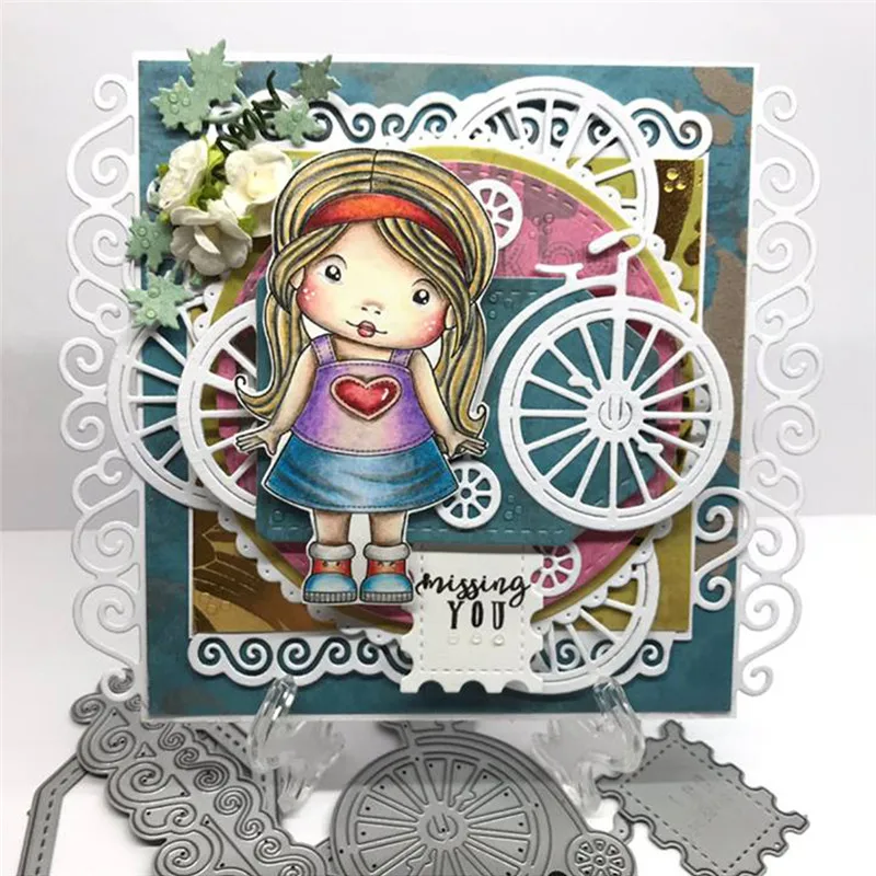 

Naifumodo 1 Pcs/lot Metal Cutting Dies Scrapbooking for Card Making DIY Embossing Cuts New Craft Die Bicycle