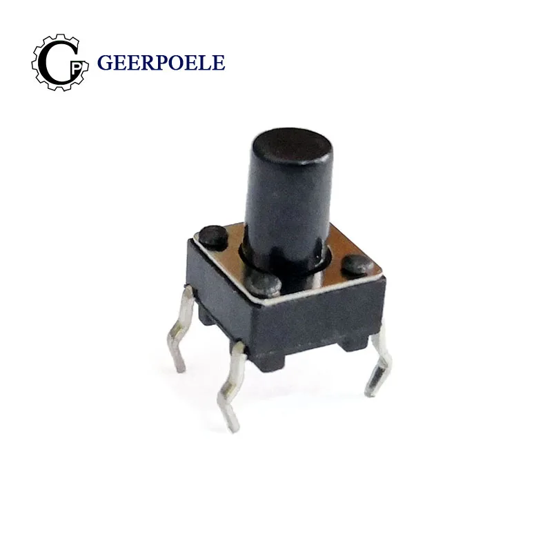 

100 pcs/lot 6*6*8.5mm DIP 12V 0.5A Push Button Micro Switch 4 PIN Tactile Tact Direct Plug-in Self-Reset Interruptor