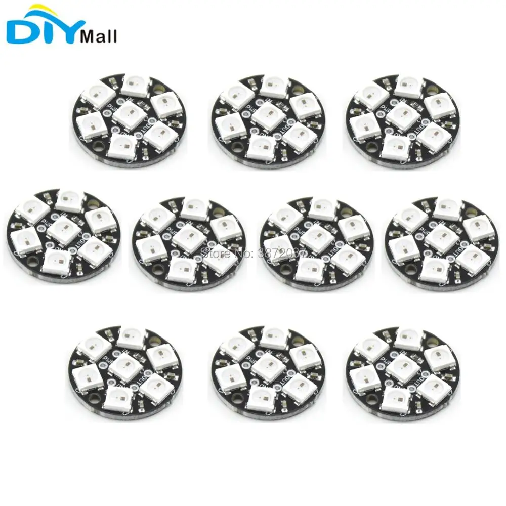 

10pcs/lot 7 Bit WS2812 5050 RGB Ring Integrated Driver Module for Arduino