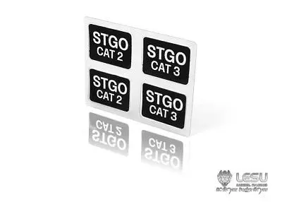 Металлическая наклейка LESU STGO CAT2 CAT3 для 1/14 RC трактора грузовика автомобиля DIY