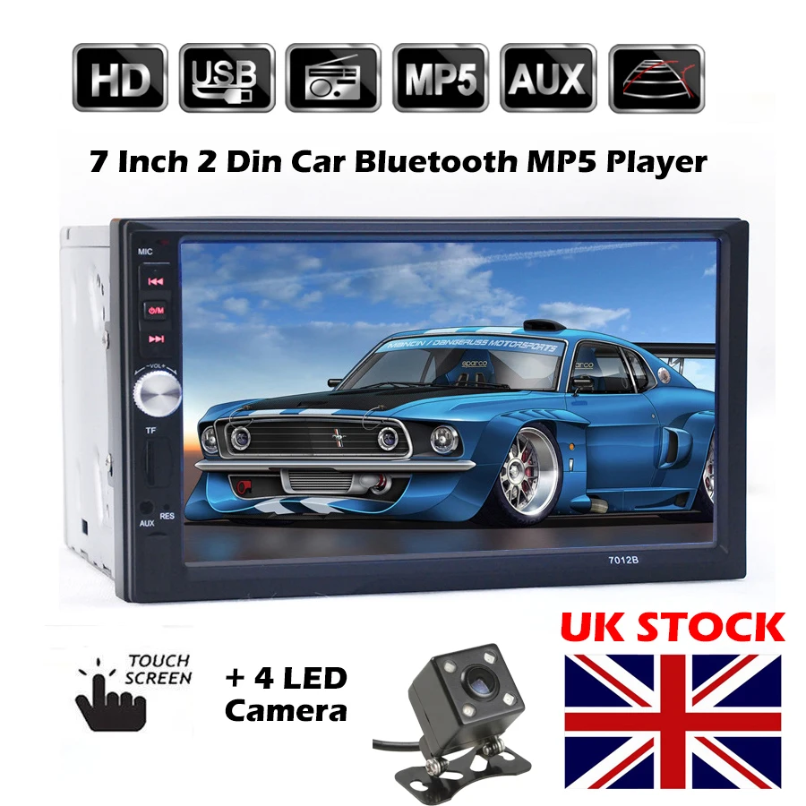 автомагнитола MP5 2 Din камера 7 ''радио Bluetooth плеер AUX/USB/FM стерео сенсорный с сзади