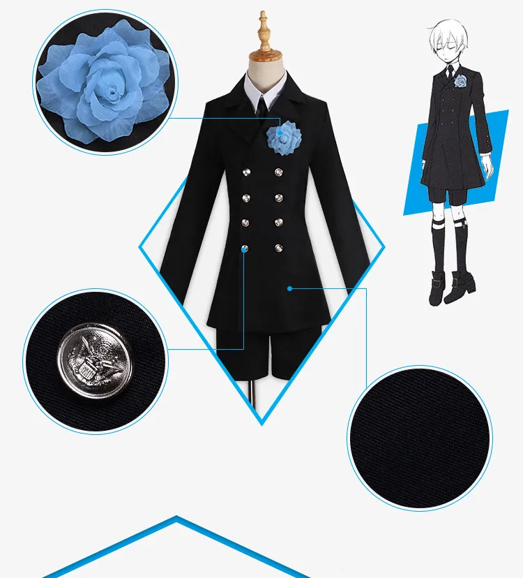 Аниме высокого качества черный Батлер Ciel Косплэй костюм пальто+ рубашка+ галстук+ штаны+ леггинсы+ плащ+ костыль+ маска для глаз костюмы