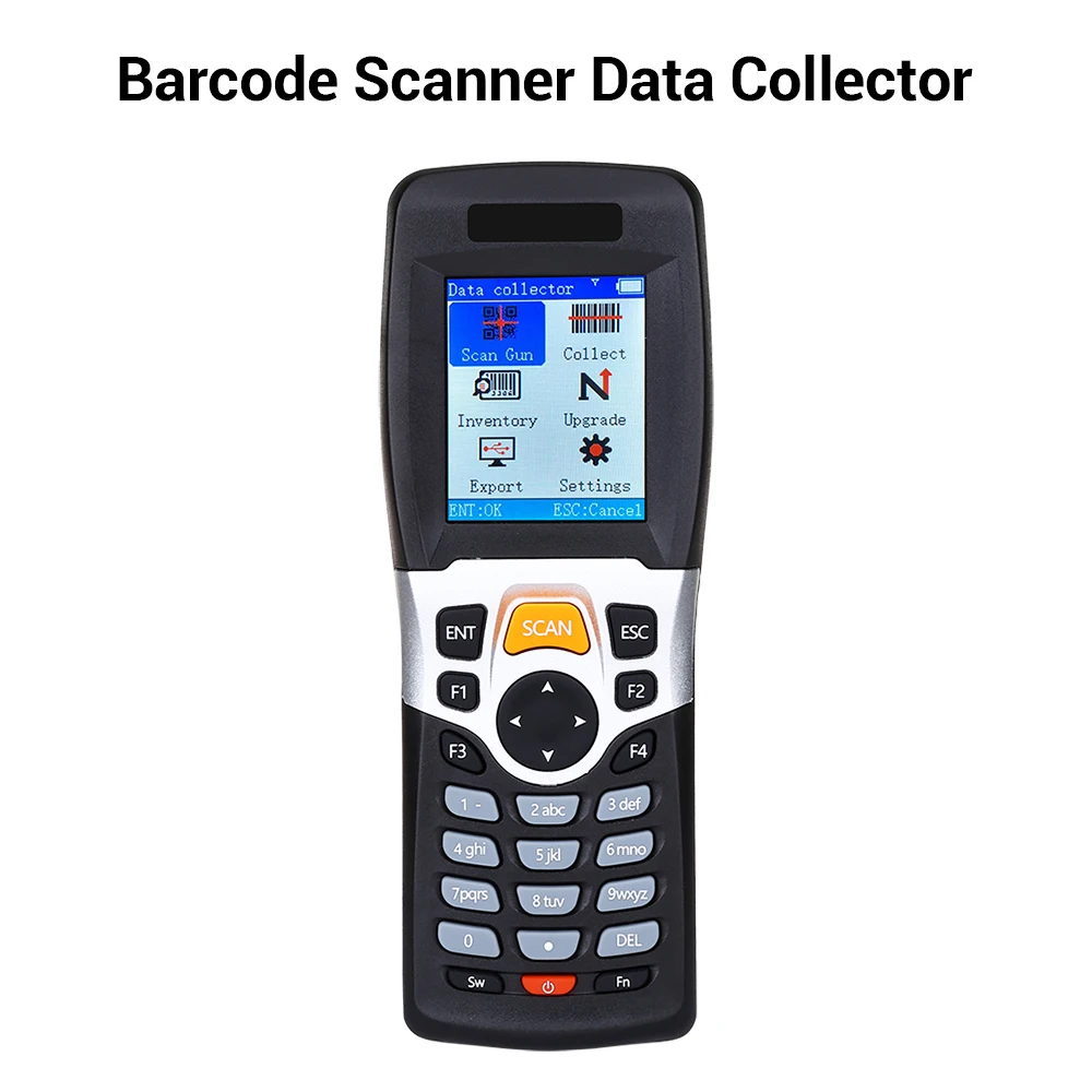 اللاسلكية الباركود ماسحة جامع البيانات المحمولة محطة المخزون جهاز USB الباركود ماسحة 1D PDT مع TFT لون شاشة LCD