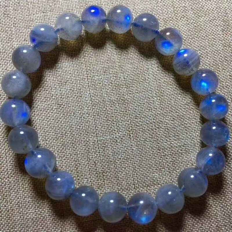 

FREE SHIPPING Natural Ice Labradorite Rainbow Light Beads Bracelet 8.8-8mm AAA