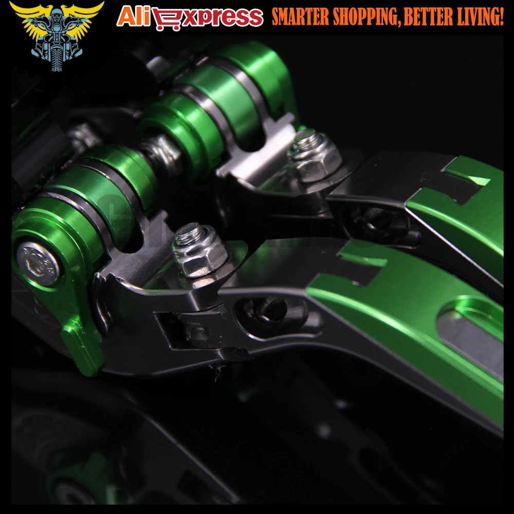 ! Зеленые + титановые складные рычаги тормозной муфты CNC Logo(Z750) для Kawasaki Z750 Z 750 (не