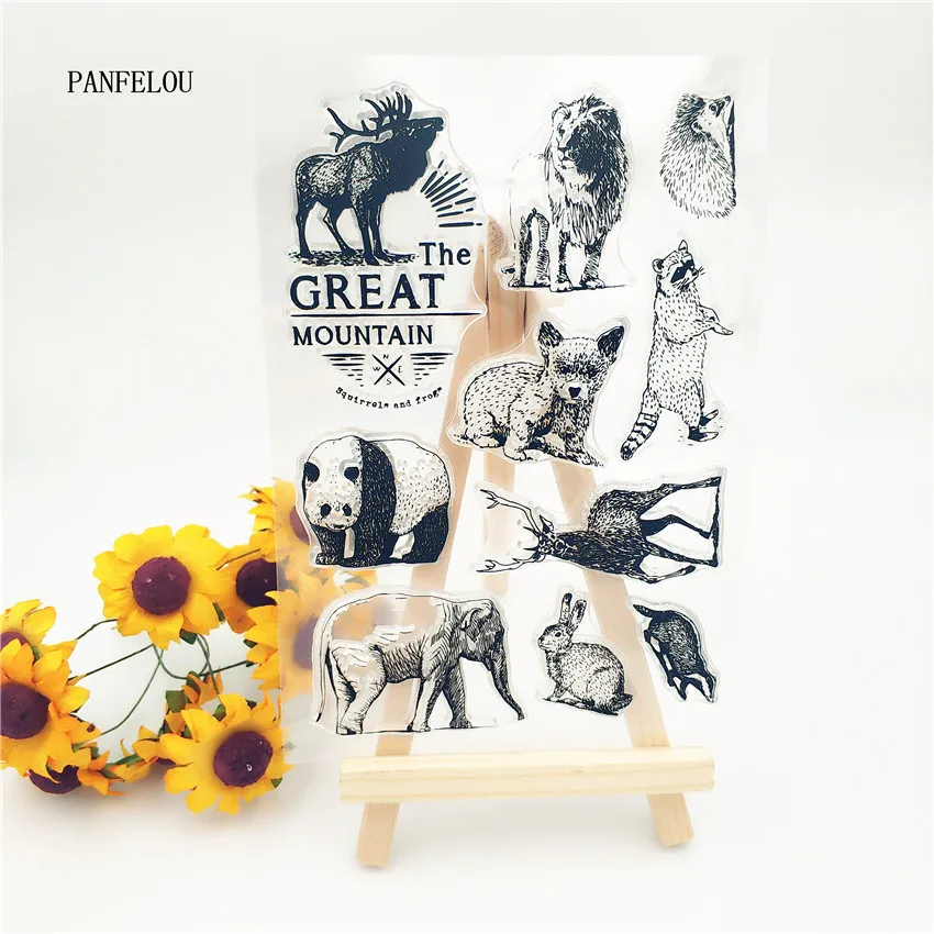 

PANFELOU The zoo Transparent Silicone Rubber Clear Stamps cartoon for Scrapbooking/DIY Christmas wedding album