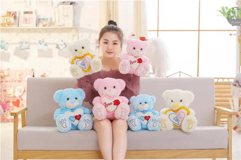 Светодиодный свет Teddy Bear Cute Bear Hug услышать плюшевые игрушки красочные светящийся животных световой плюшевые куклы, игрушки для детей подарок для детская