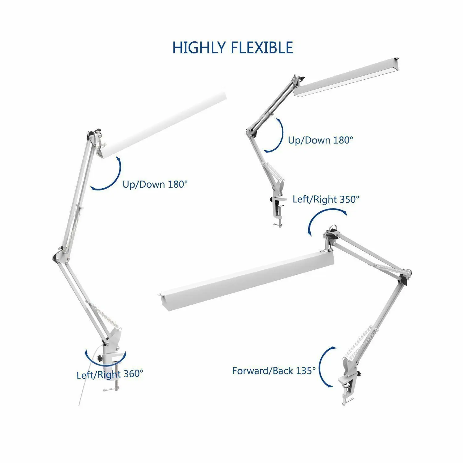  USB Power Office LED Desk Lamp Flexible Led Table Lamp Reading Led Light 3-Level Brightness Study T