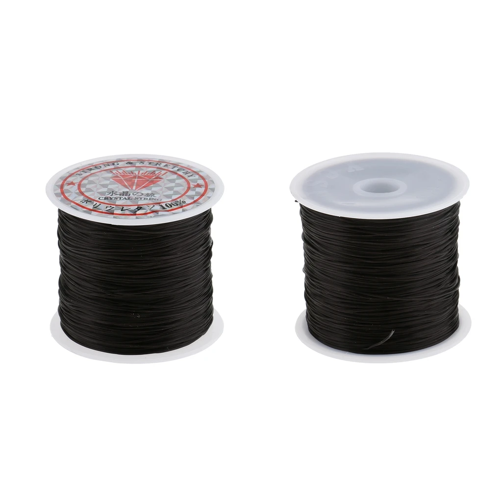 Professional Salon Hair Weave Sew Decoration Thread for Wig Weft Hair Extension,(Pack of 2,60M,Black)
