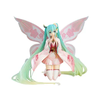 

Anime Figure Hatsune Miku Kimono Miku Pink Racing Miku Pre-painted PVC Action Figure Collectible Model Toys Doll Juguetes 22CM