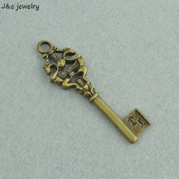 

Wholesale 5pcs Antique Bronze Plated Zinc Alloy Metal key Charms Pendants Diy Jewelry Findings Accessories 51*15mm 3239C