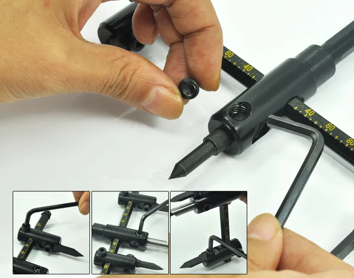 Adjustable Metal cutter Alloy Steel 30mm-120mm Adjustable Circle Hole Saw Drill Bit Cutter Set for