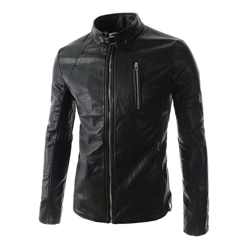 HEROBIKER мотоциклетная куртка Мужская винтажная куртка из искусственной кожи гоночный Стенд воротник Байкер Панк ветрозащитная мотоциклетная Мото куртка